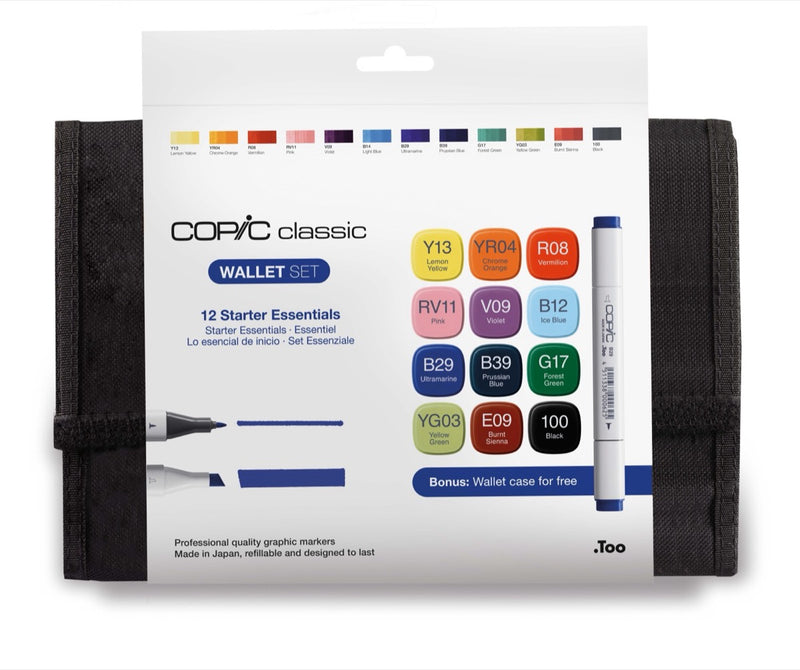Copic Classic Wallet 12 Starter Essentials