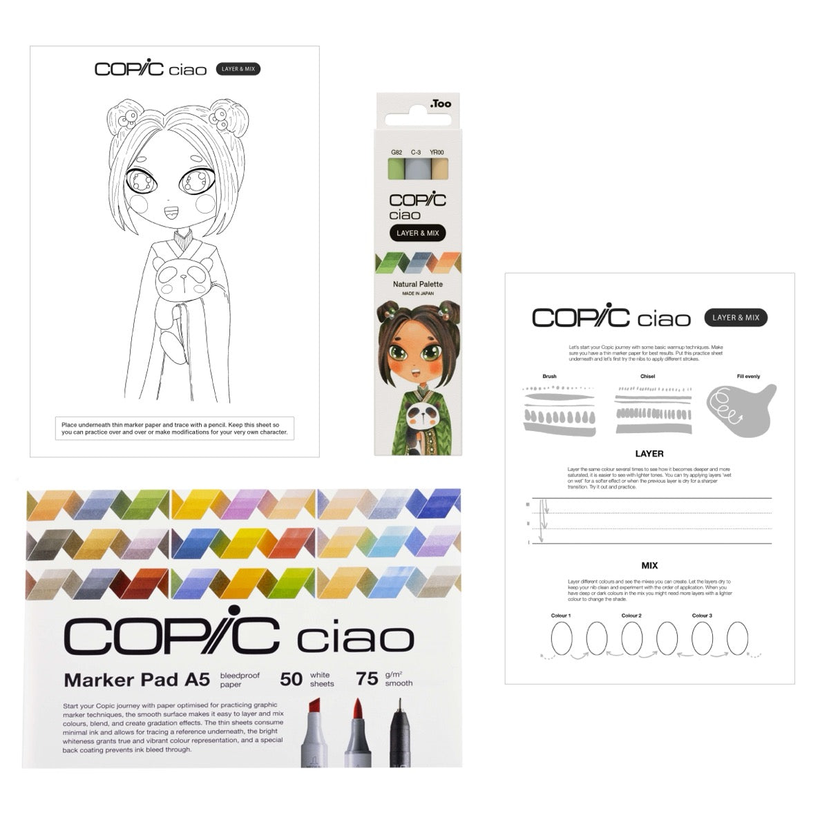 Copic Ciao Layer & Mix Manga Starter Natural