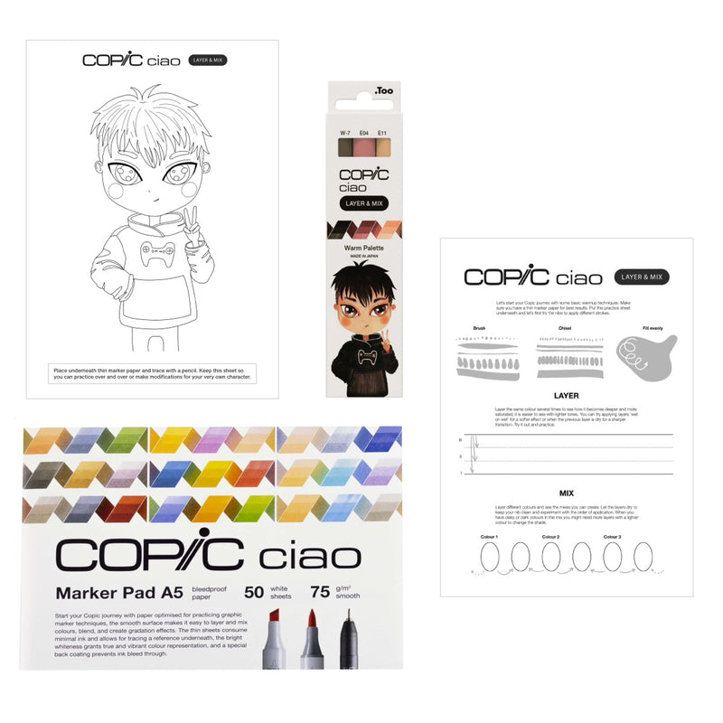 Copic Ciao Layer & Mix Manga Starter Warm