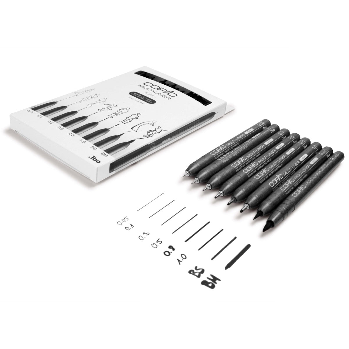 Copic Multiliner Black Set of 8