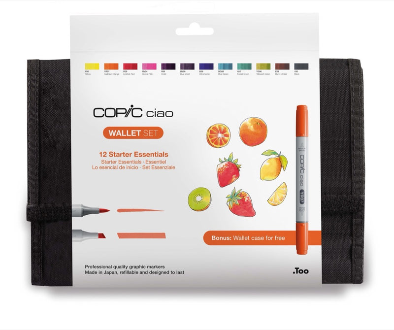 Copic Ciao Wallet 12 Starter Essentials
