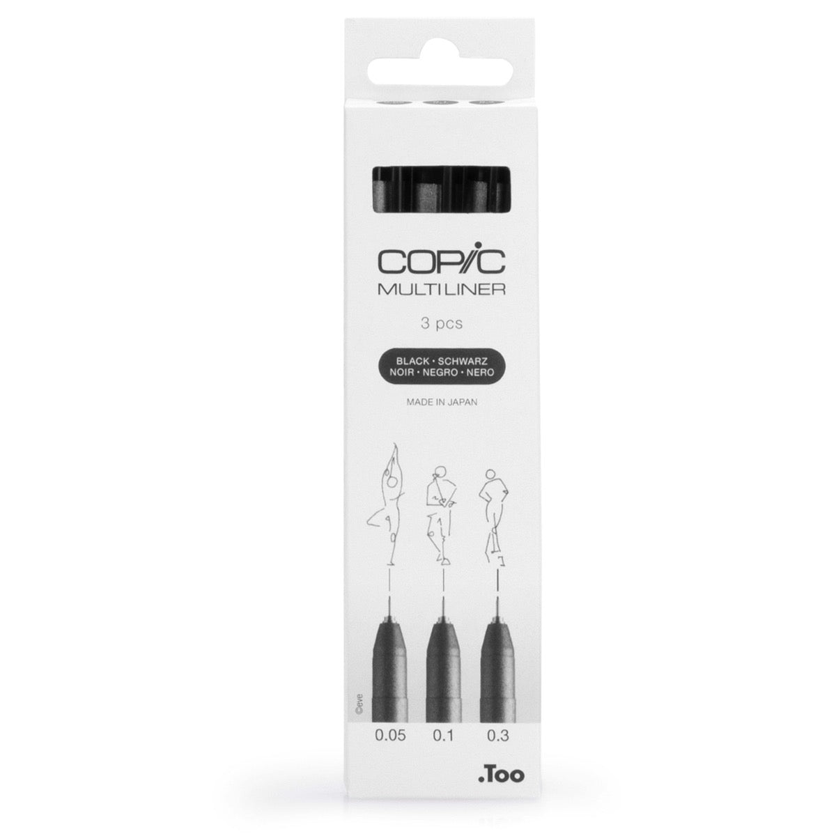Copic Multiliner Siyah 3'lü Set — 0.05 / 0.1 / 0.3 mm