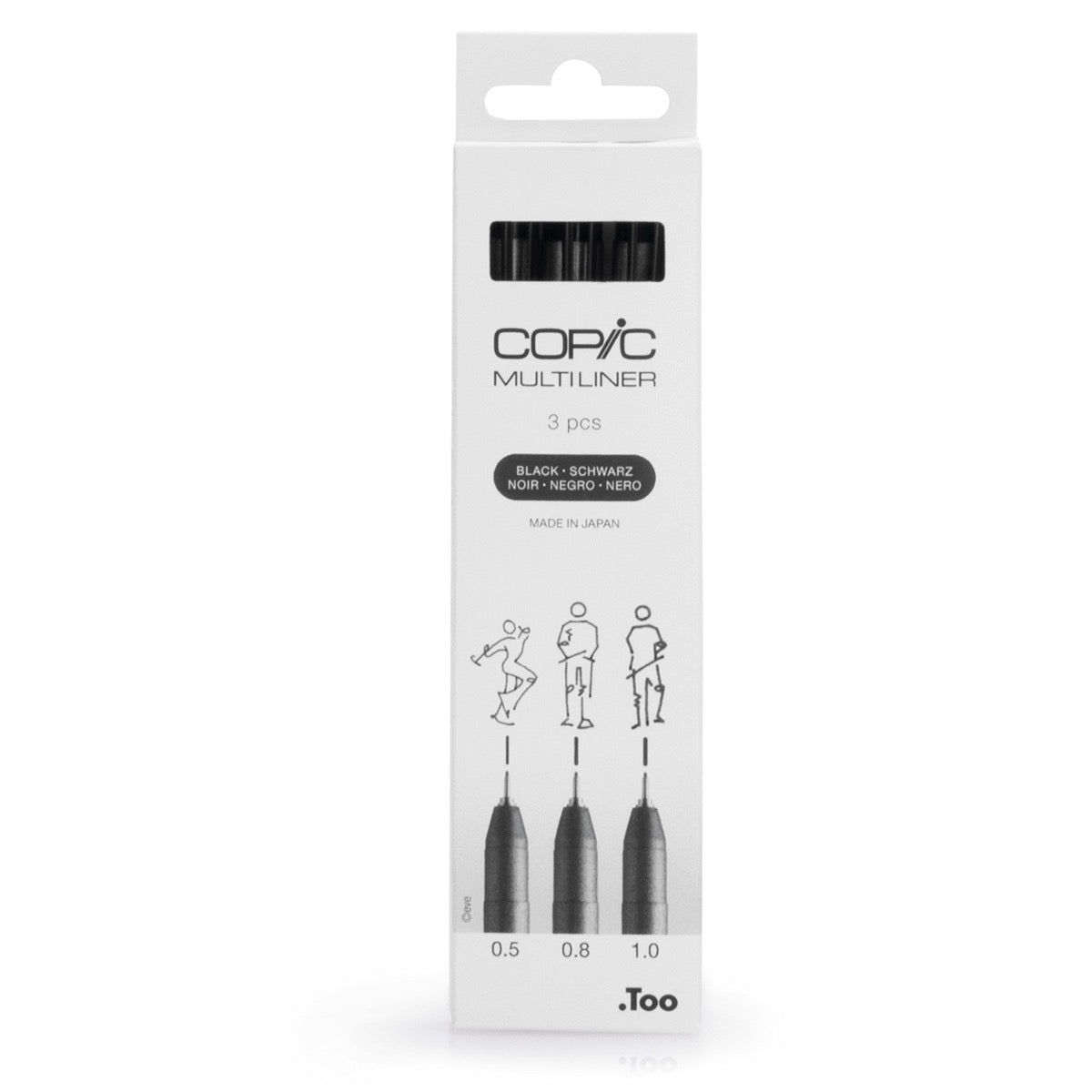 Copic Multiliner Siyah 3'lü Set — 0.5 / 0.8 / 1.0 mm