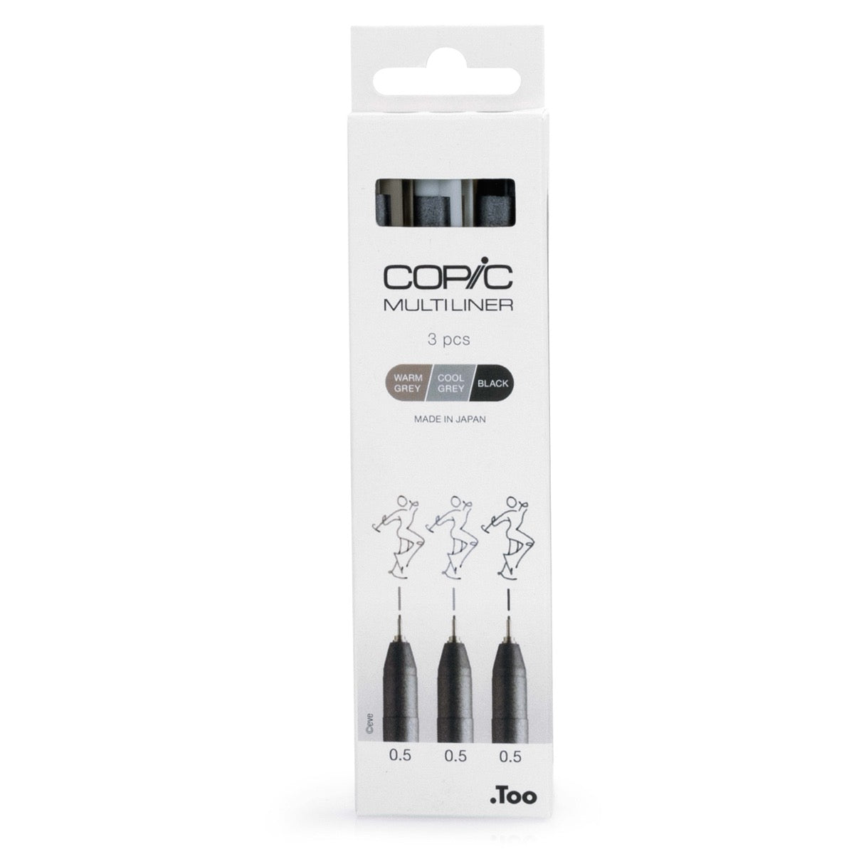 Copic Multiliner 3'lü Set — Warm Grey, Cool Grey & Black 0.5mm