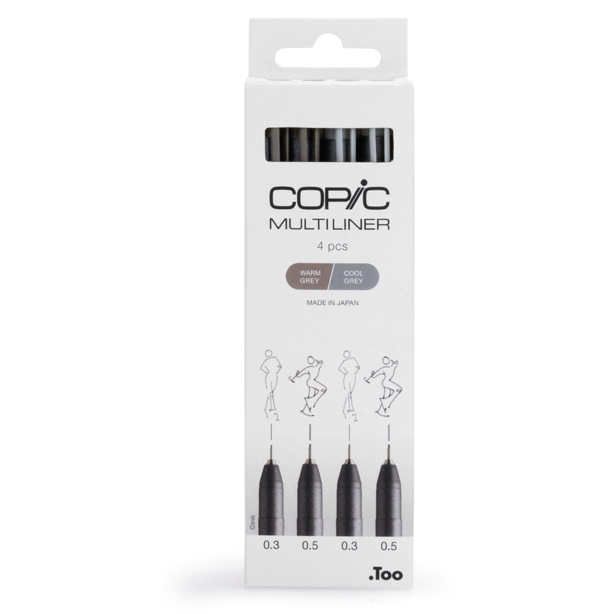Copic Multiliner 4'lü Set — Warm Grey & Cool Grey 0.5mm