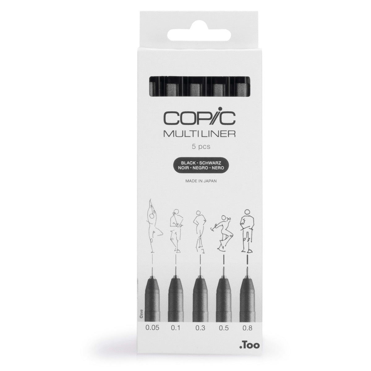Copic Multiliner Siyah 5'li Set — 0.05–0.8 mm
