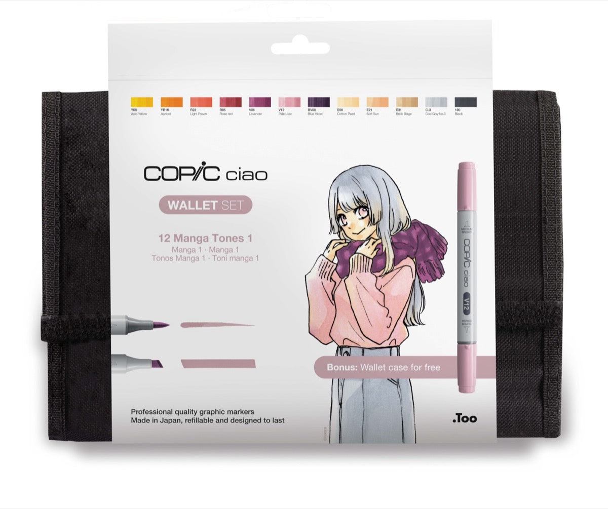 Copic Ciao Wallet 12 Manga Tones 1